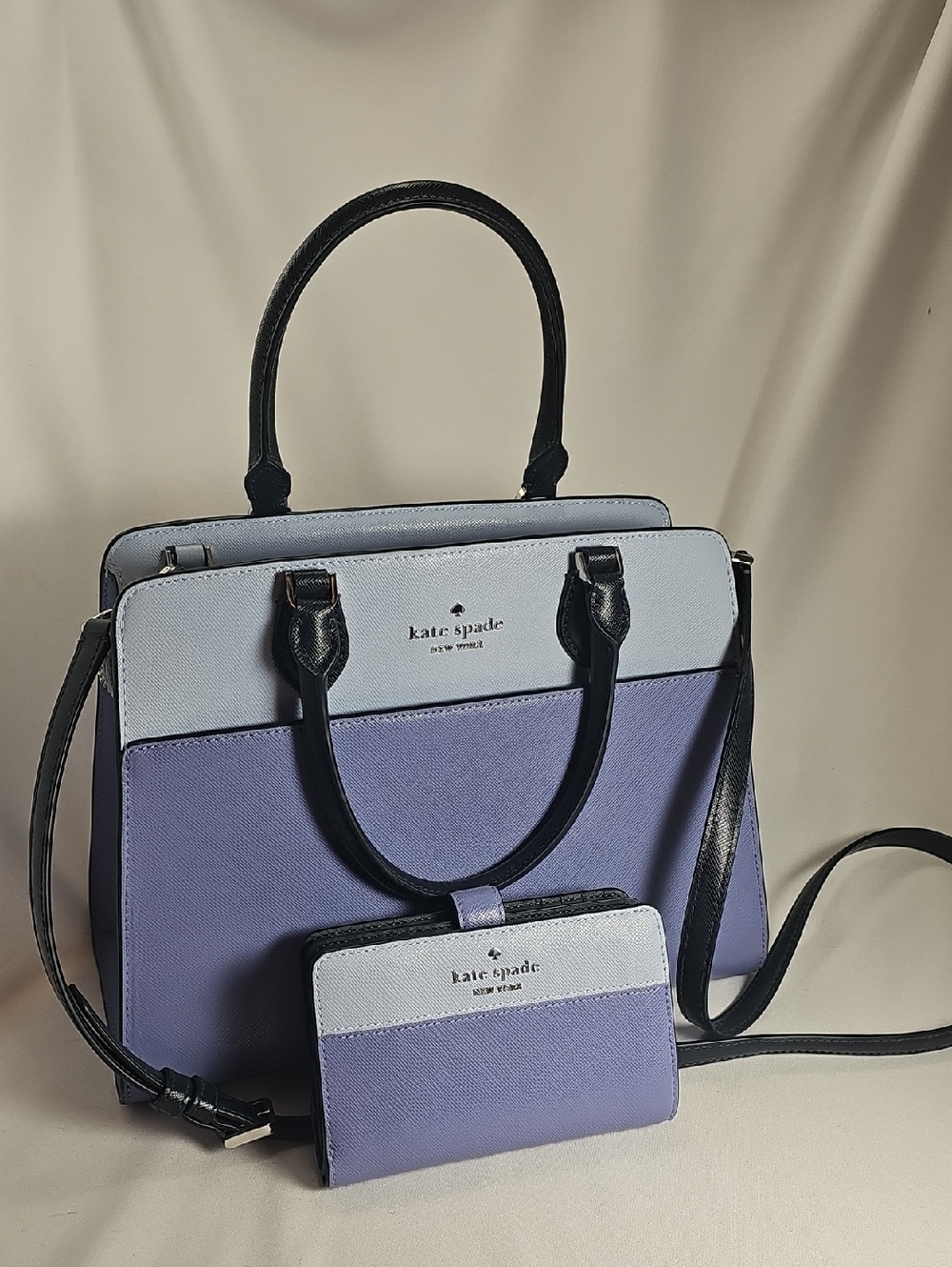 kate spade Madison Saffiano Leather Color Block Satchel w/ Matching Wallet